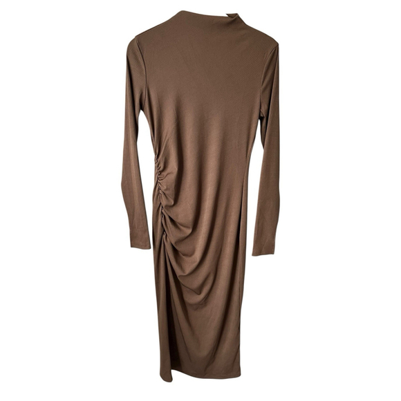 Cider Dresses & Skirts - Cider Bodycon Dress Women's Size Medium Brown Ribbed Midi